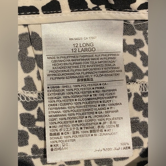 Banana Republic Printed Soft Drapey Pant, size 12L Long - Picture 9 of 9